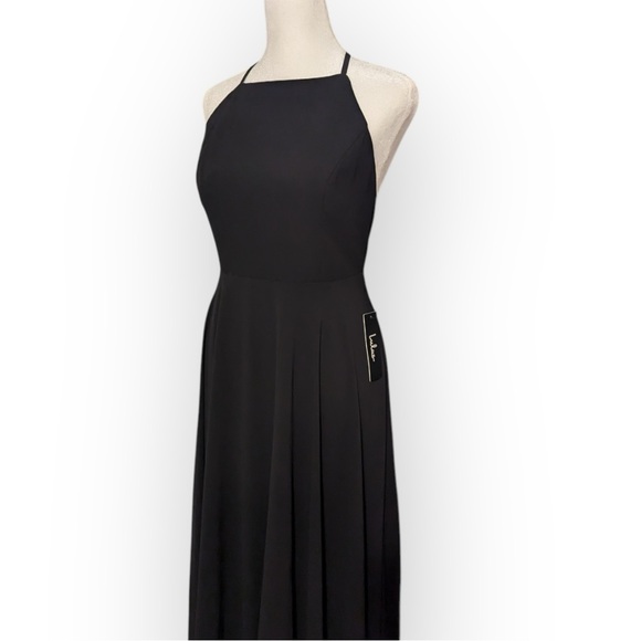 NWT Lulu's Mythical Kind of Love Black Maxi Dress w/Criss Cross Back, Medium - Picture 6 of 10